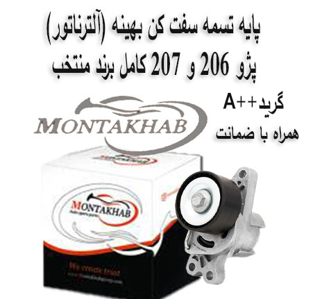 پایه تسمه سفت کن بهینه (آلترناتور) پژو 206 و 207 کامل برند اورجینال منتخب