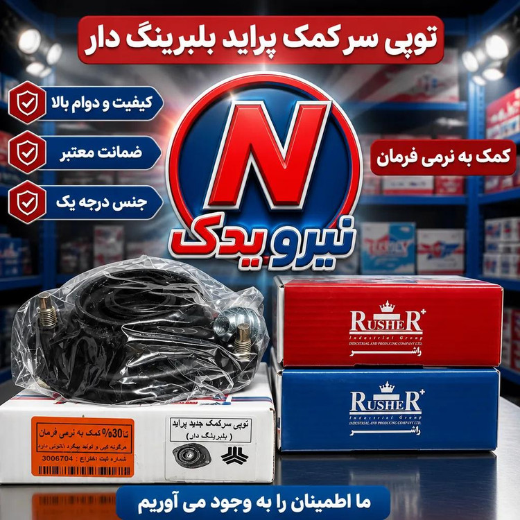 توپی سر کمک پراید کمک به نرمی فرمان (بلبرینگ دار) برند اصلی راشر